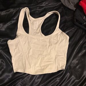 Cream Athletic Tank Top